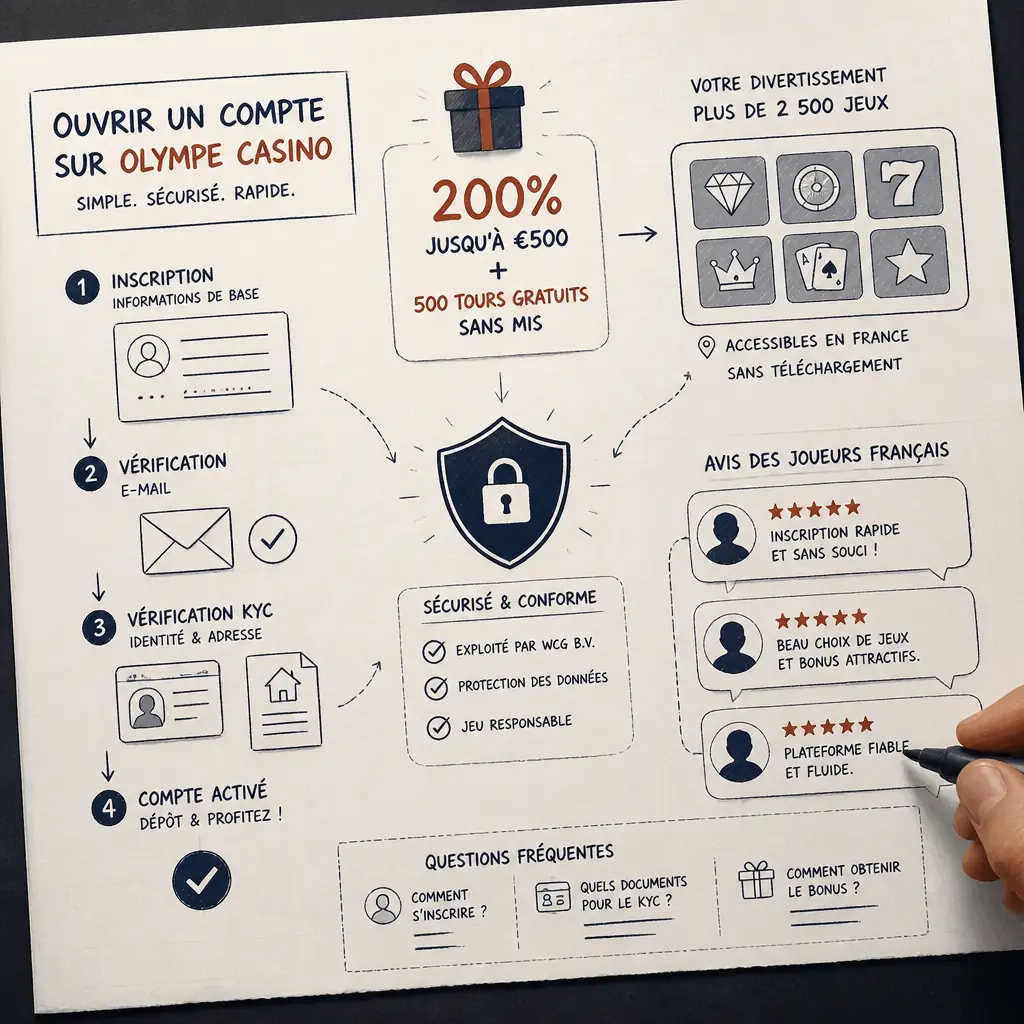 Inscription Olympe Casino – Créez Votre Compte Gratuitement visual guide for Olympe Casino